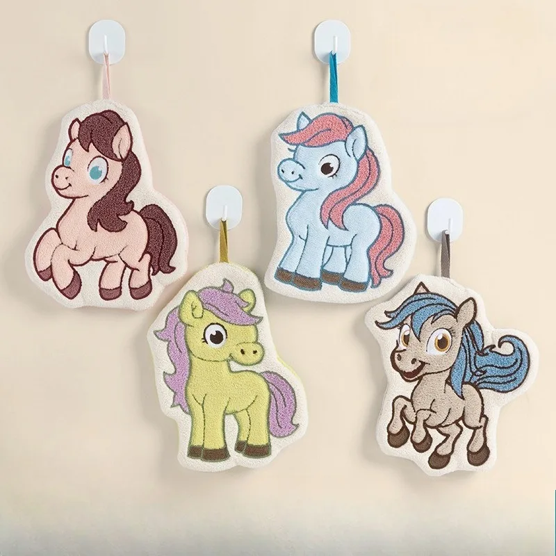 Toalha de cozinha suspensa absorvente fofa de desenho animado My Little Pony Toalha de mão para casa