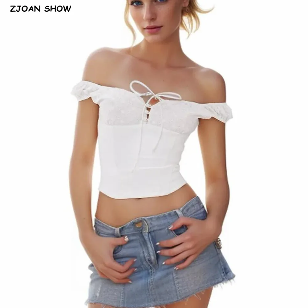 

Лето 2025 г., эластичный бант с круглым воротником, топ на бретелях, тонкий корсет, женский белый корсет с цветочной вышивкой, в рубчик на талии, на молнии сзади, тонкий укороченный жилет