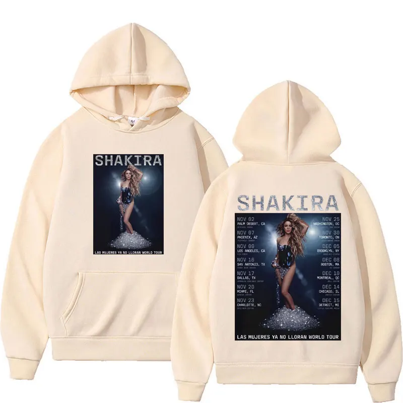 Shakira Las Mujeres Ya No Lloran 2024 World Tour Hooded Men Women Fashion 90s Vintage Hoodie Hip Hop Street Aesthetic Sweatshirt