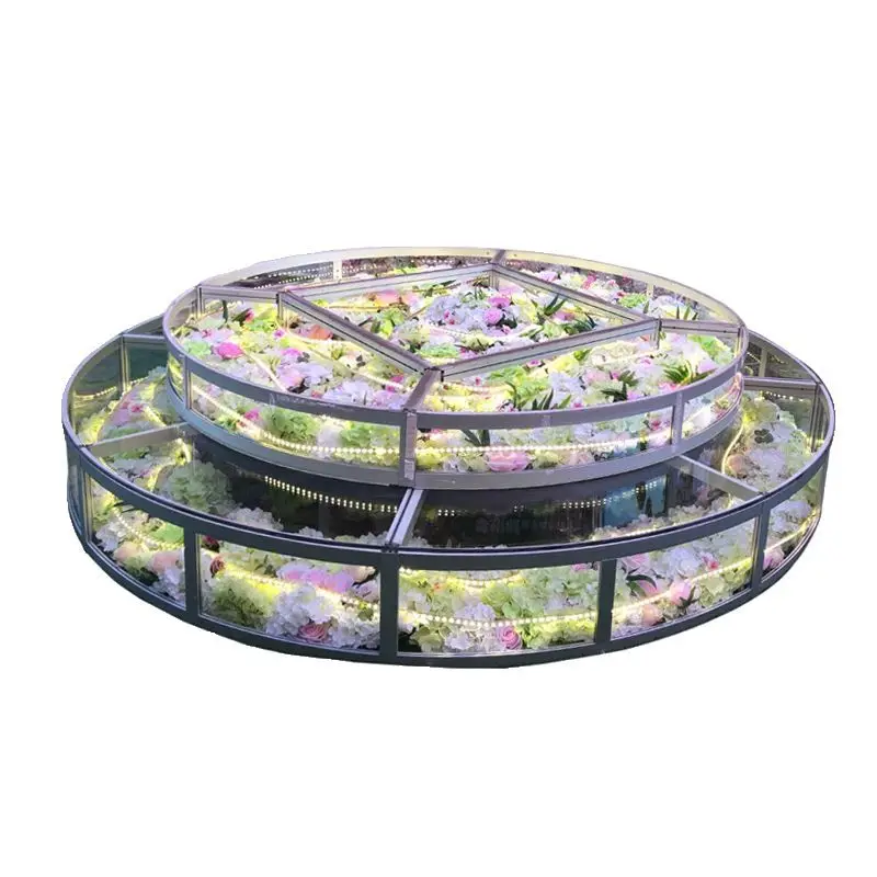 Custom Wedding Glass Stage-Stage Round Irregular S-Shaped Bar Show Transparent Model Show Display Stage