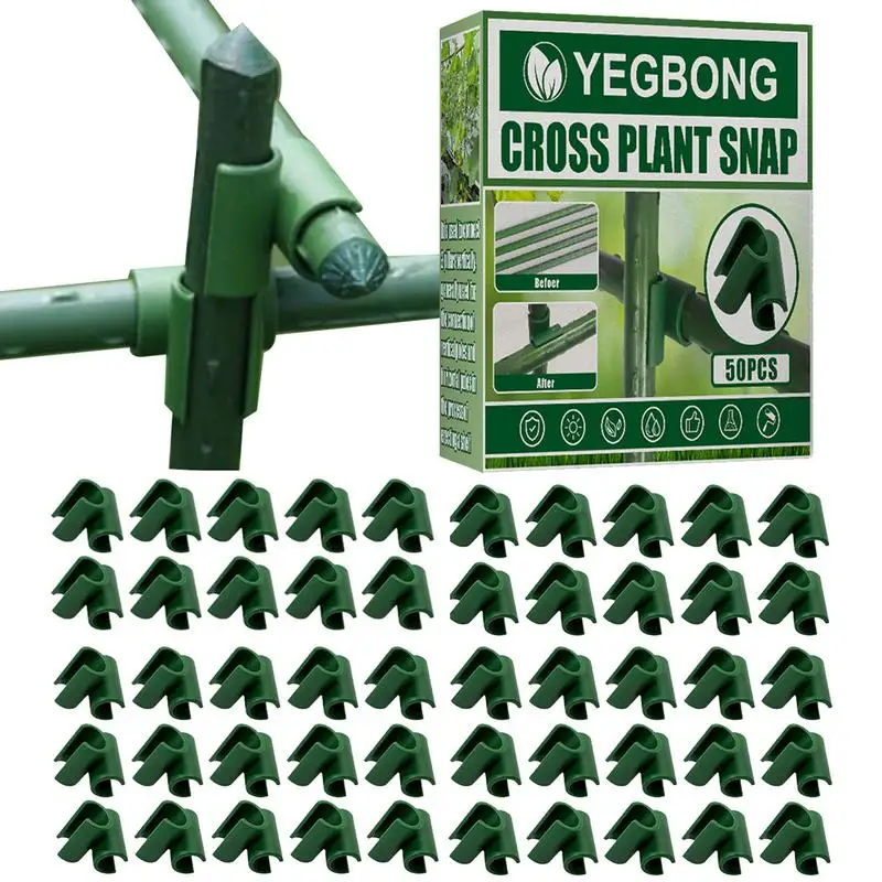 

Plant Trellis Clip 50 Pieces Plant Support Clips Cross Buckle Fixed Connectors For Garden Durable Rods Connecting Joints For