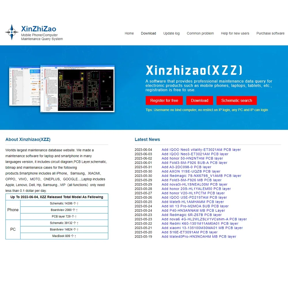 MasterXu XZZ Dongle Online Maintenance Query System For HuaWei Honor X10-HL4TELM PCB Boardview Bitmap