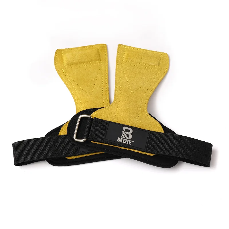 Weight Lifting Grips Premium Cowhide Leather Wrist Support For Pull Up Deadlift Non Slip Palm Protector Strength Training Gym Me