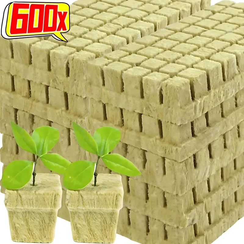 Wholesale Stonewool Hydroponic Grow Media Cubes Plant Cubes Soilless Substrate Seeded Rock Wool Plug Seedling Block Garden Tools