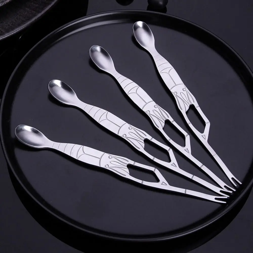 2Pcs Crab Seafood Forks Lobster Picks Tools Steel Fork Stainless Crackers Tool Spoon Eating Leg Nutshellfish Set Pick Eatting