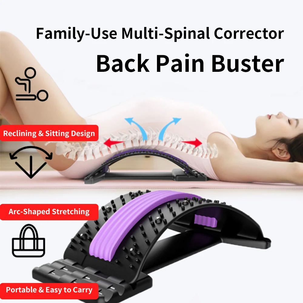 Lumbar Support Back Massager for Spine Pain Relief Vertebral Relaxer Lower Traction Stretcher Corrects Waist Relaxation