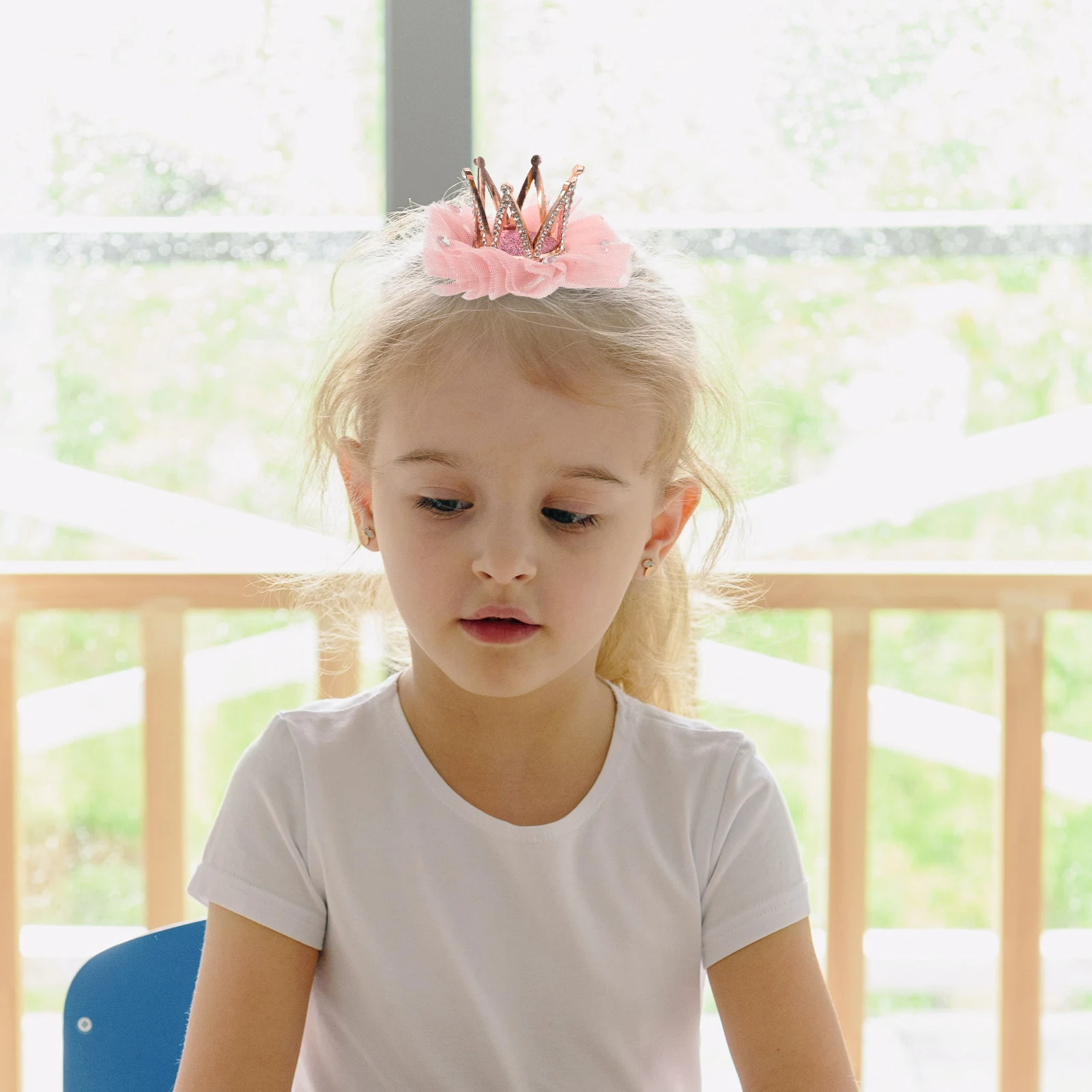 

1pc Rhinestone Crown Clips for Girls Kids Elastic Bang Clip Durable Crown Hair Clips Sparkling Party Wedding Hair Accessories