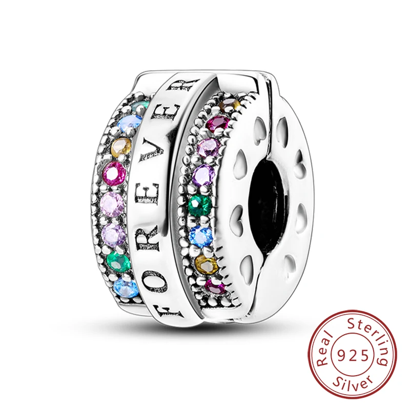 Charm-Anhänger aus 925er-Sterlingsilber, rosa, passend für Original-Charm-Armbänder, Halsketten, Perlen, DIY-Schmuckzubehör