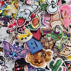 10/20/30/50pcs Random Sets Fashion Embroidery Patch Clothing Thermoadhesive Patches for Clothes Sewing Badges Appliques for Kids