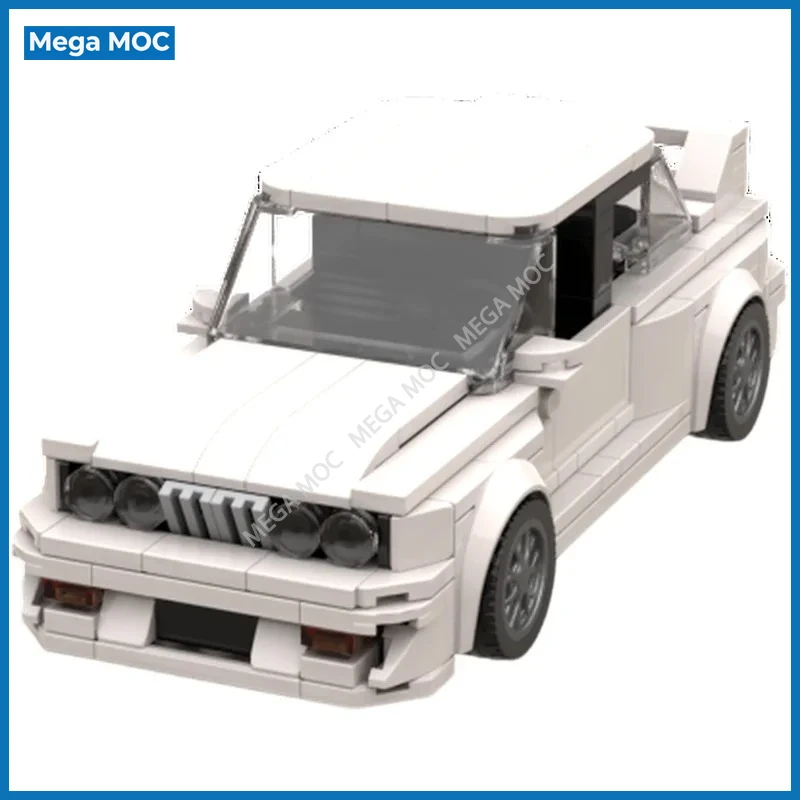 Classic European Sports Car MOC Building Blocks, Retro 1980s Compact Sports Coupe DIY Brick Desktop Display Model