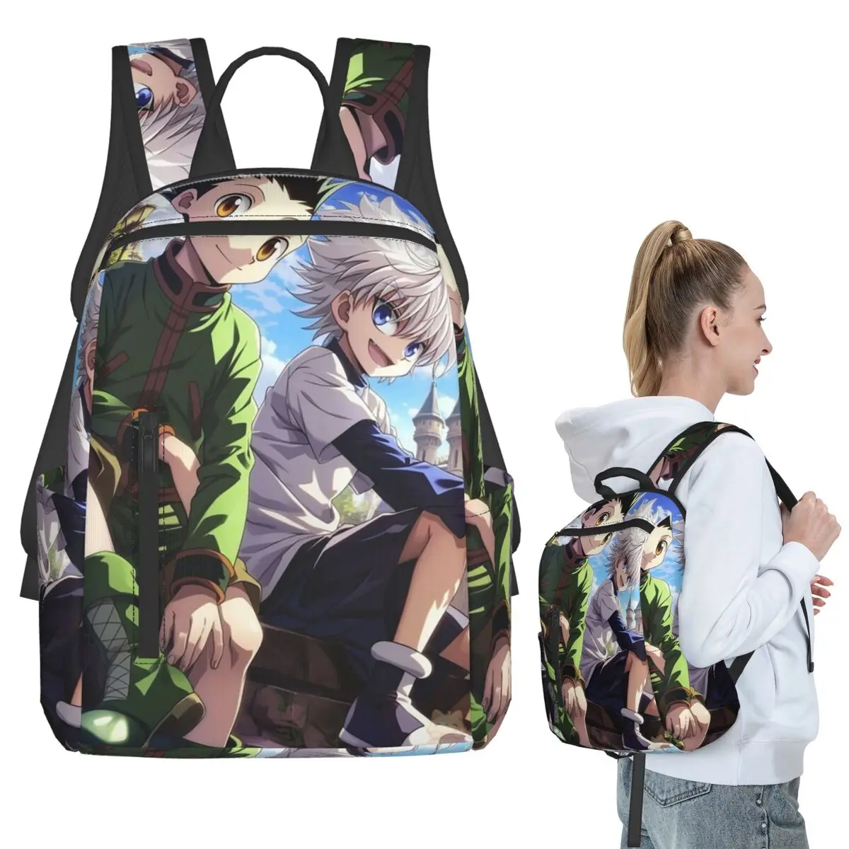 Cartoon Anime Hunter X Hunter Backpack Student BookBag Children School Bag Computer Shoulder Bags Men Women