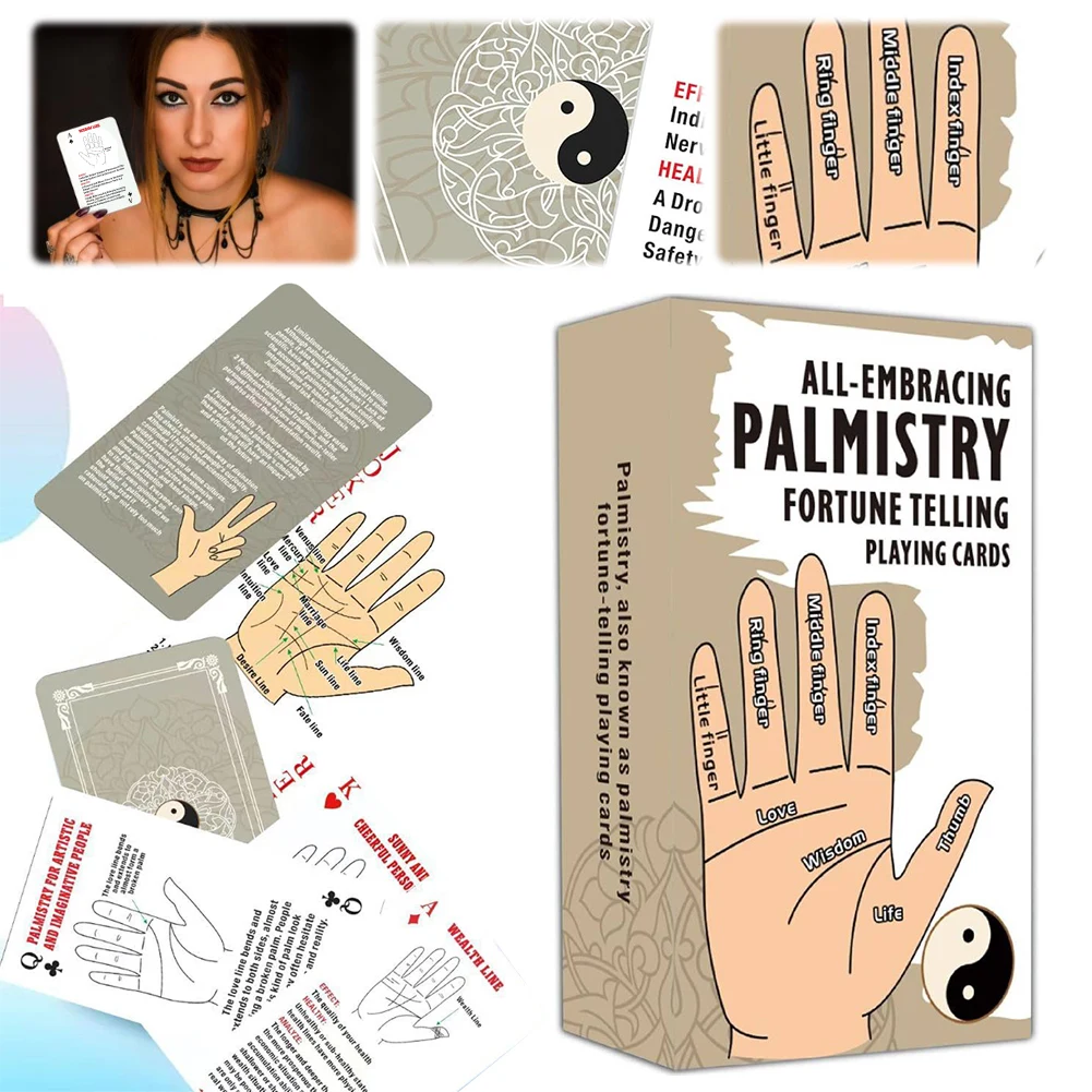 

Игральные карты Palmistry Fortune Telling 52, колода игральных карт, игровая карточная игра для самостоятельного открытия, инструмент духовного руководства