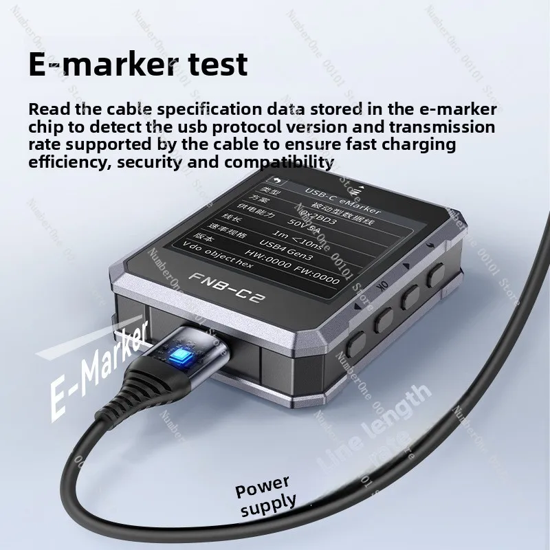 FNB-C2 voltage ammeter | USB tester, supports Type-C fast charging protocol detection