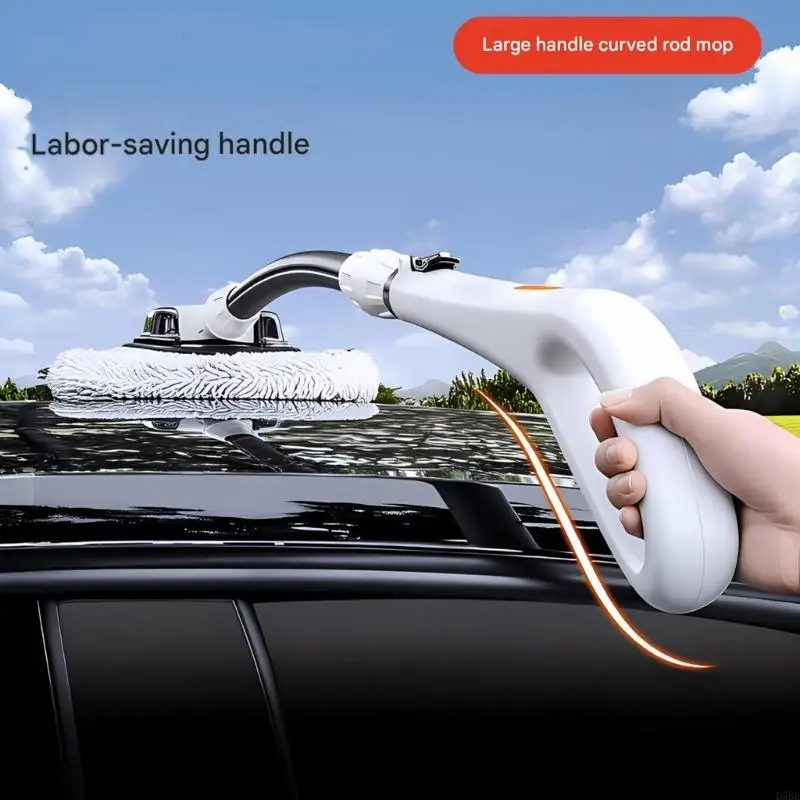 D5BE Adjustable Reach Car Wash Mop with Aluminum Telescoping Handle, Curved and Soft Cleaning Head for Auto Washing, High