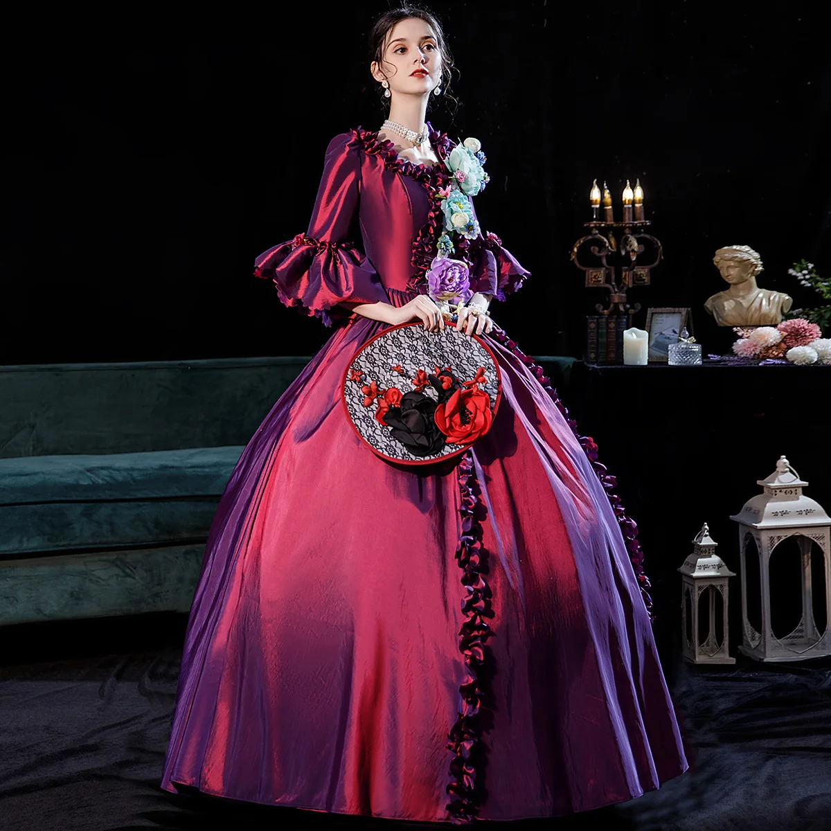 

18th Century Rococo Party Prom Dresses Royal Baroque Cosplay Evening Dress Woman Vintage