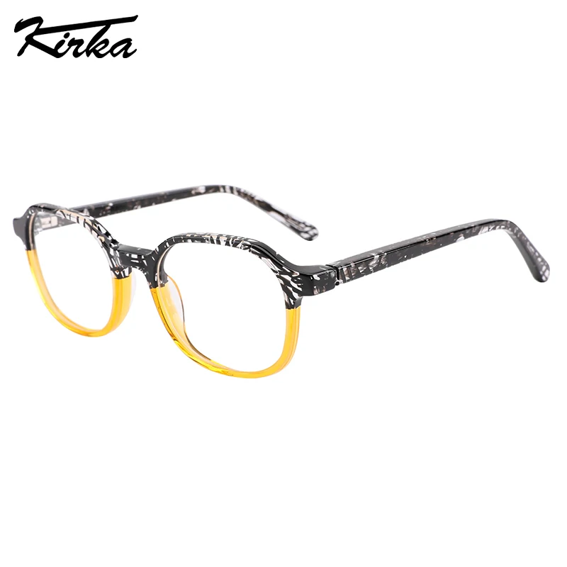 Kirka Optical Children Glasses Frame Kids Glasses Acetate Unisex Tortoise Pattern Separate Color Frames Child Eyeglasses WK3041