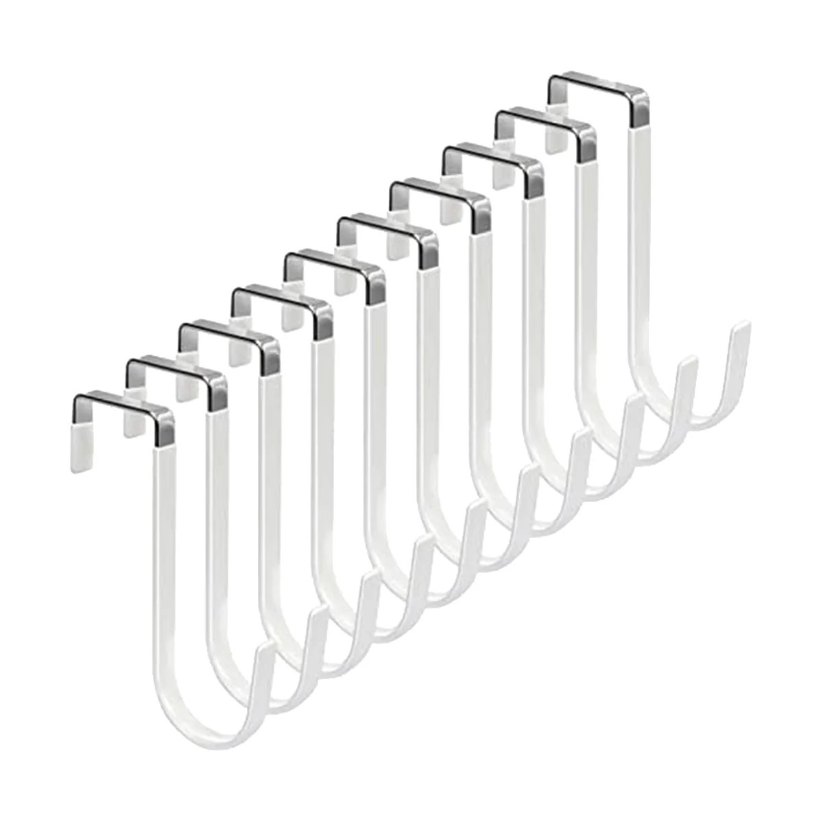 10-Pack with Rubber Anti-Scratch Storage Hooks for Living Room, Bathroom, Bedroom for Clothes, Towels, Hats, Etc