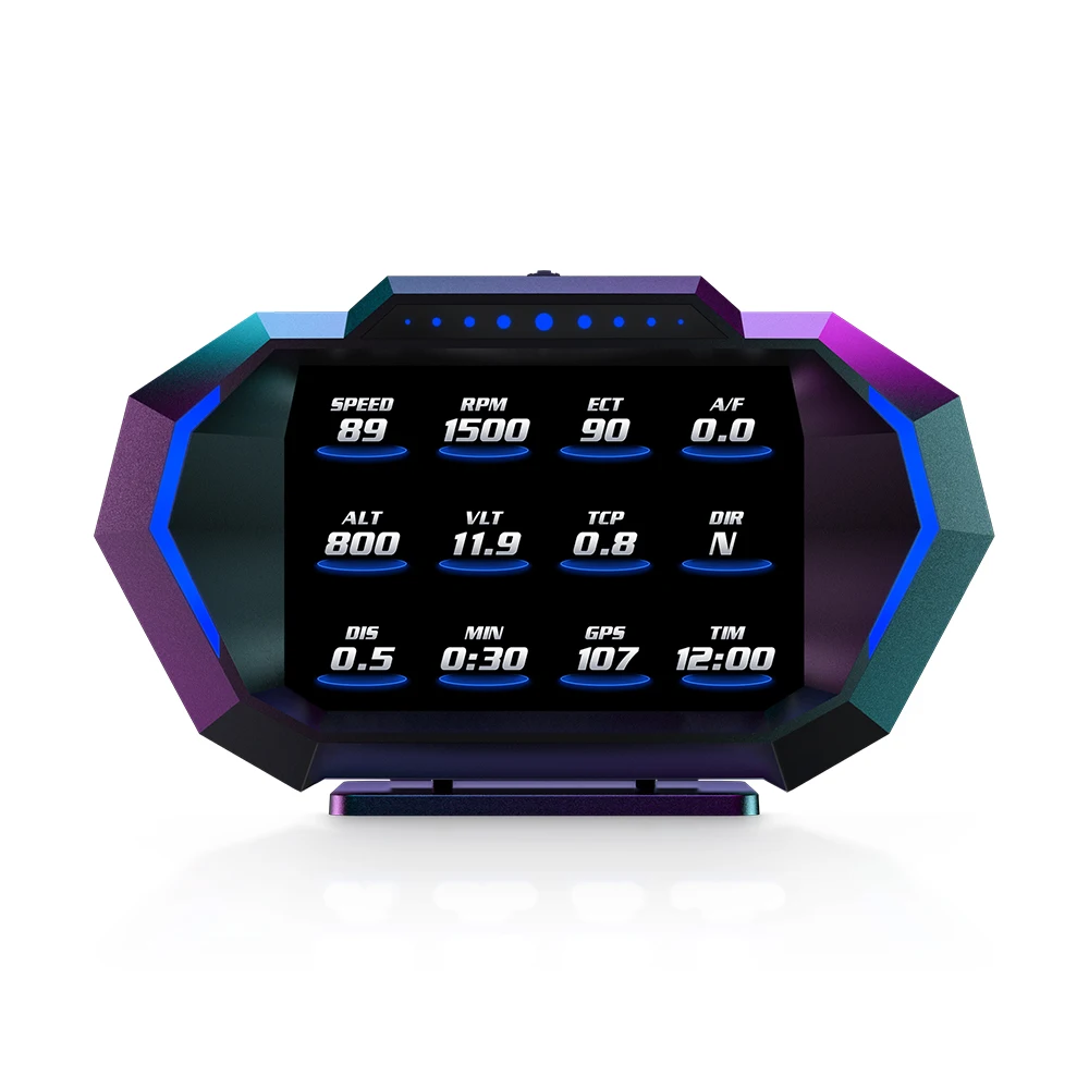 OBDII Smart Digital Tachometer Meter HUD P24 Auto Head Up Display OBD + GPS System Neigungsmesser Kraftstoff Verbrauch Übergeschwindigkeit alarm – Detail 34