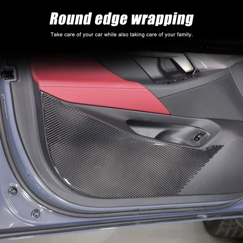 

For BMW 5 Series G60 2023+ Soft Carbon Fiber Material Car Front Door Anti-Kick Panel Sticker Interior Modification Accessories