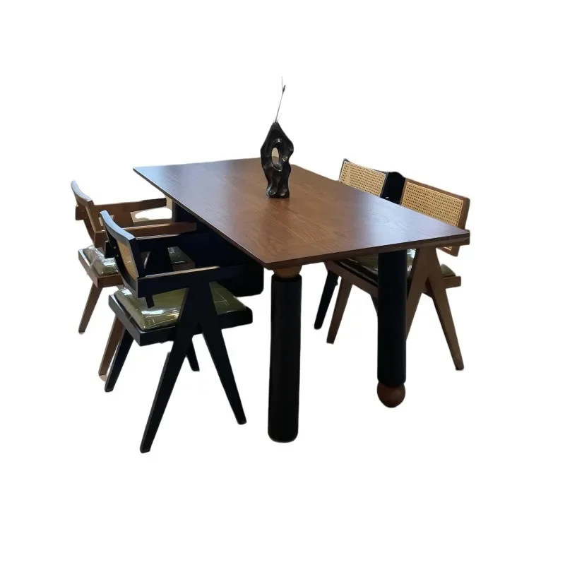 

Solid wood dining medieval wabi wind home dining table designer negotiates large board long desk retro log workbench
