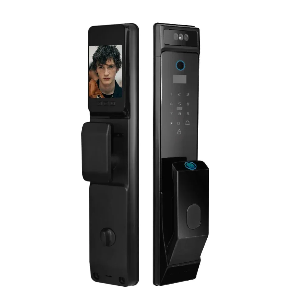 

Security Safety Intelligent 3D Face Recognition Camera Smart Door Locks With Fingerprint Password Tuya App Cat's eye