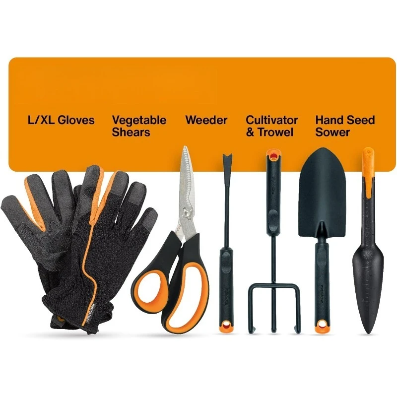 مجموعة أدوات حديقة الخضروات مع مقصات الخضار، وزخرفة البذور، والمجرفة، والزراعة، وقفازات حديقة L/XL للداخلية #1