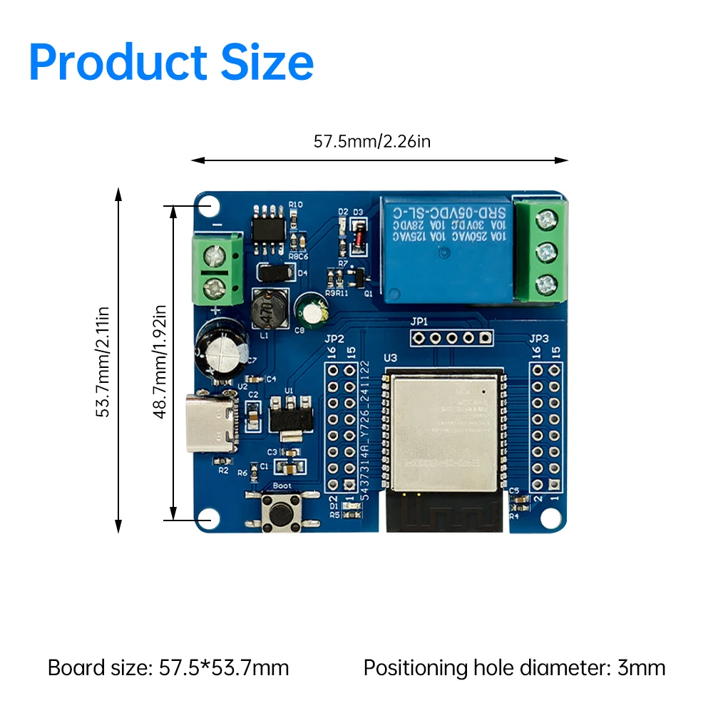 Módulo de Relé de 1 Canales A Bordo ESP32-C6 WIFI Bluetooth Placa de Desarrollo Módulo DC 5-60V Interfaz de Tipo C