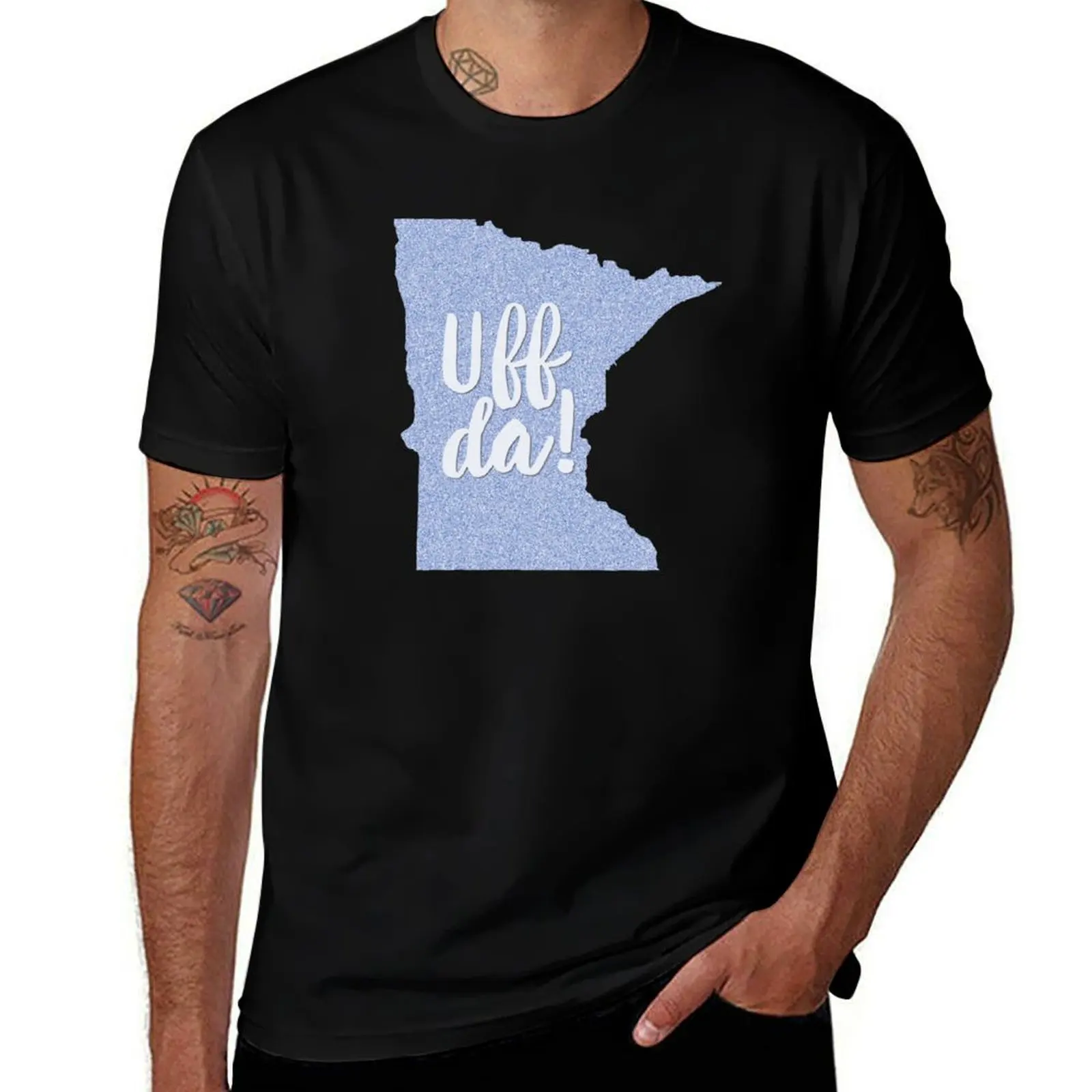Minnesota Uff Da! - Scandinavian Expression T-Shirt Casual Pattern Print Tee Shirt T-Shirt