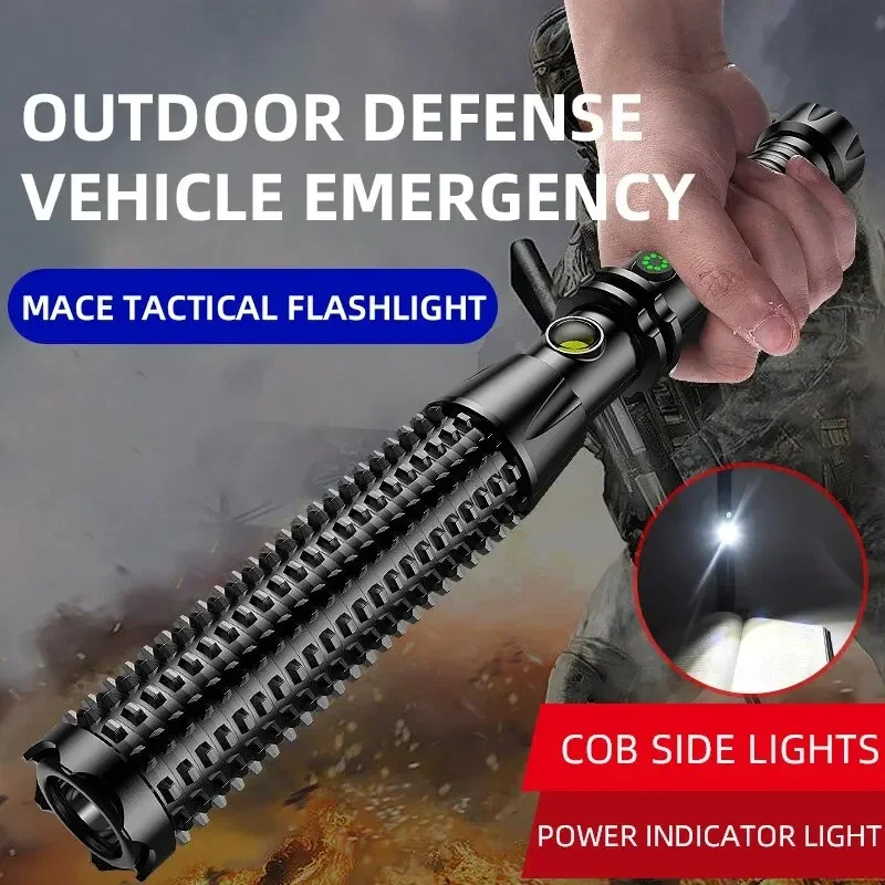 Multifunctional LED Flashlight with Strong Long-Distance Beam, Outdoor Charging Emergency Light & Patrol Baton defense  camping