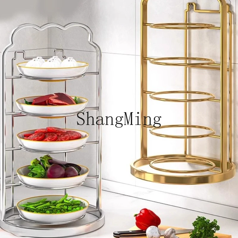 

ZYY stainless steel vegetable preparation rack kitchen multi-functional countertop multi-layer dish side dish storage artifact