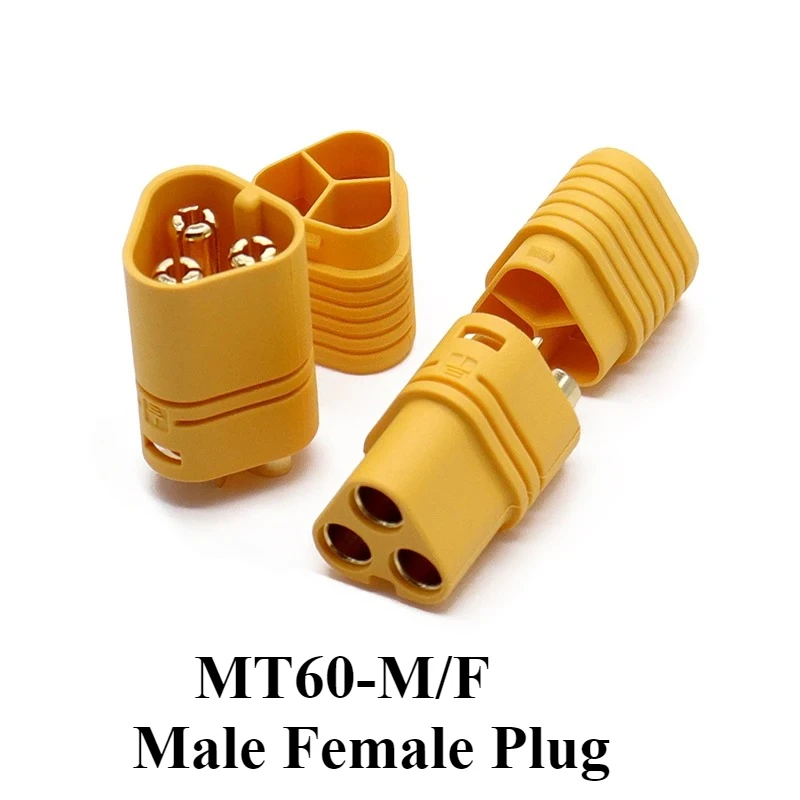 MT60-M/F Male Female Plug Connector Three Hole Plug Controller Connector with Sheath for FPV Multicopter Quadcopter Airplane