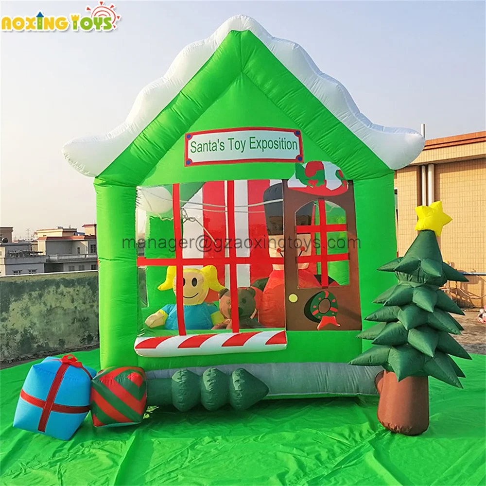 

Outdoor Christmas Decoration Giant Inflatable Santa Claus House With LED Light For Yard Advertising Party Events