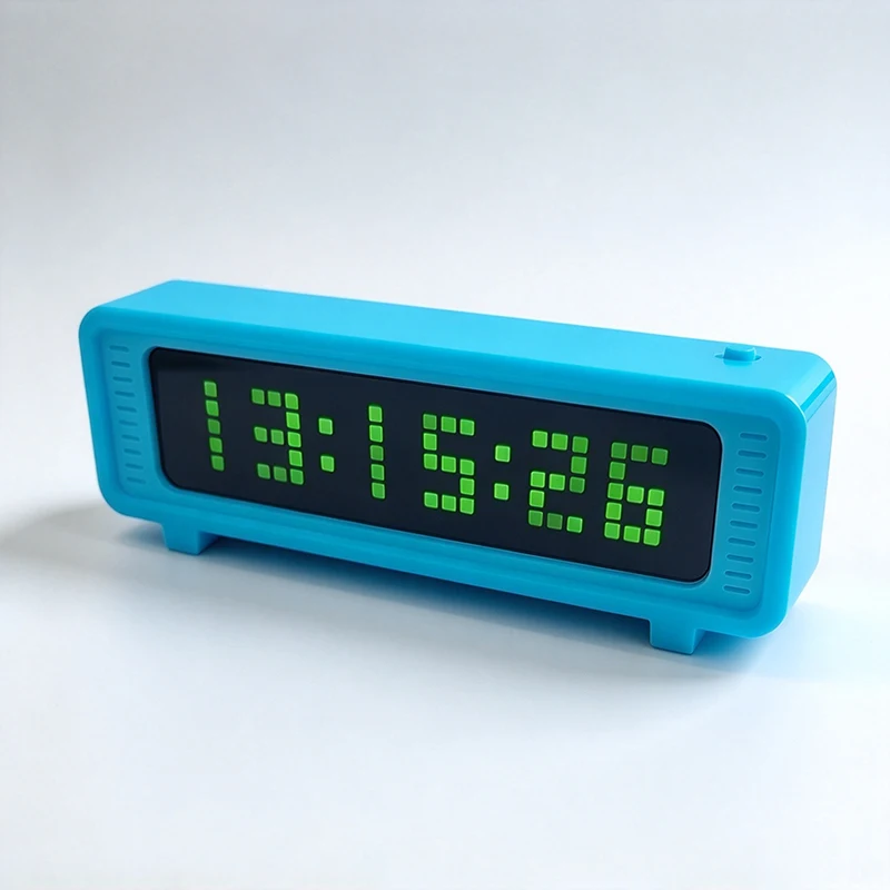 3D Printing Digital Clock Pixel Matrix Table Clocks Modern Glowing Desktop Plug in Clock Minimalist Decorative Desk Clocks