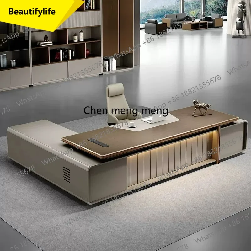 

X188 Boss table light luxury desk simple modern chairperson's office furniture large desk table and chair combination