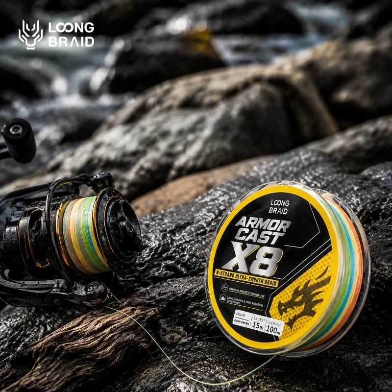 LOONG BRAID X8 PE Geflochtene Angelschnur 100M Verblassungsresistent Ultra-Dünn Extrem Stark Abriebfest Multifilament-Schnur – Detail 6