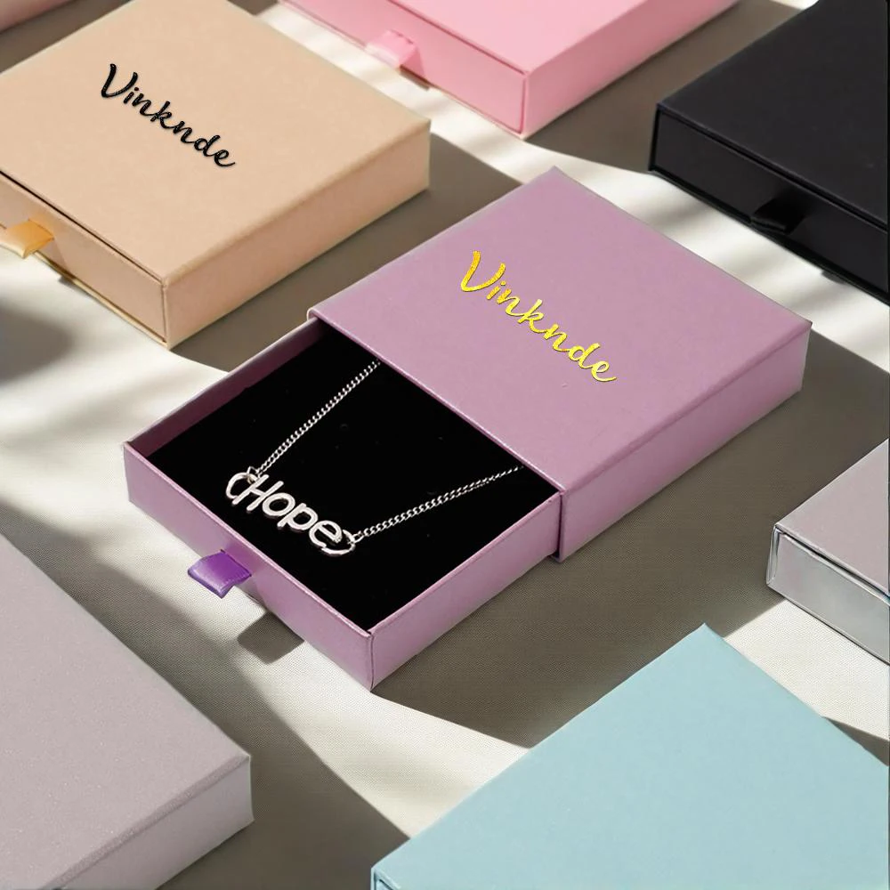 

Wedding Jewelry Drawer Box Custom Logo 8x8x1.7cm Small Luxury Cardboard Gift Earring Ring Jewelry Packaging Storage Case Carton