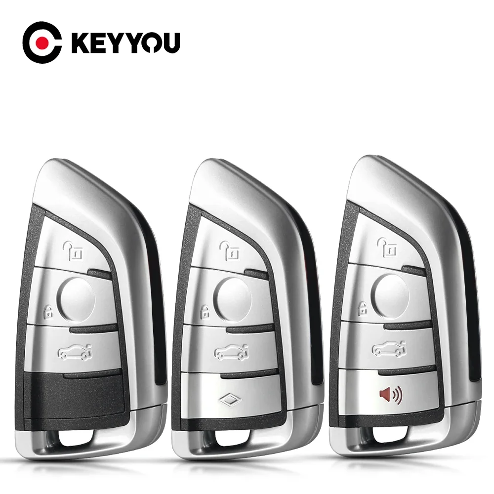 KEYYOU Keyless Remote Car Key Shell For BMW 1 3 5 6 7 Series X5 X6 X7 2011-2017 CAS4 CAS4+ FEM F System Auto Key Case Cover