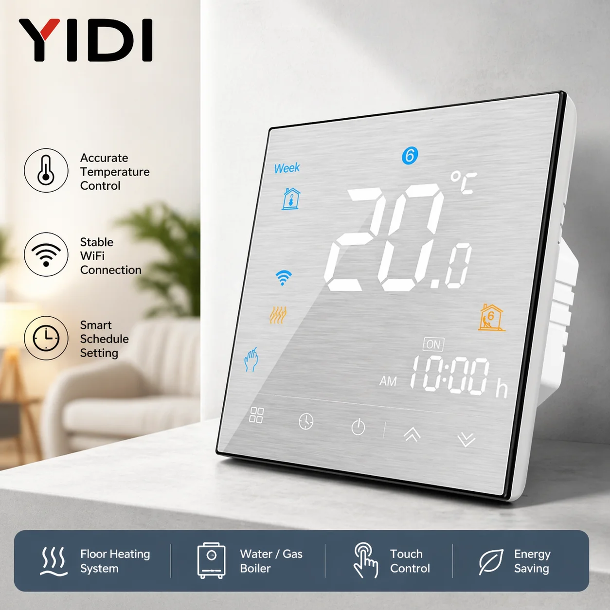 Tuya WiFi Smart Thermostat Temperature Controller for Water Electric floor Heating Water/Gas Boiler Works with Alexa Google Home