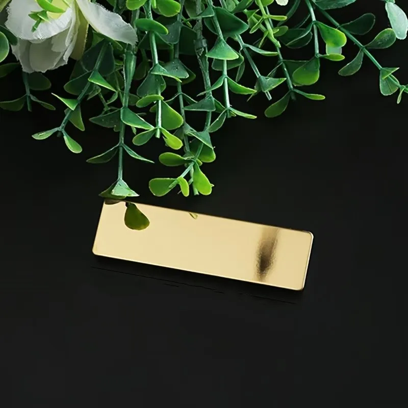 8 pcs Gold ID Badge Holders, Metal Pin Backing for Student Name Tags, Gold Finish Surface great for Event Staff Badges