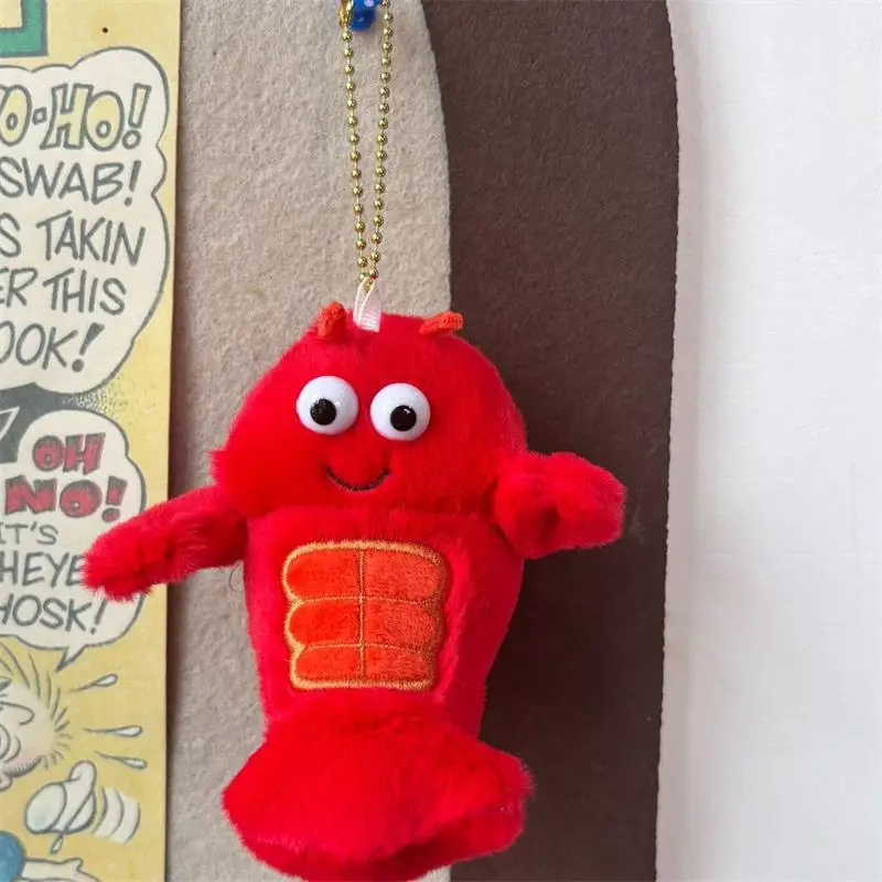 1/2 PCS Couple Gift Cute Funny Muscle Lobster Simulation Food Plush Toy Stuffed Doll Keychain Backpack Pendant Bag Hang Ornament