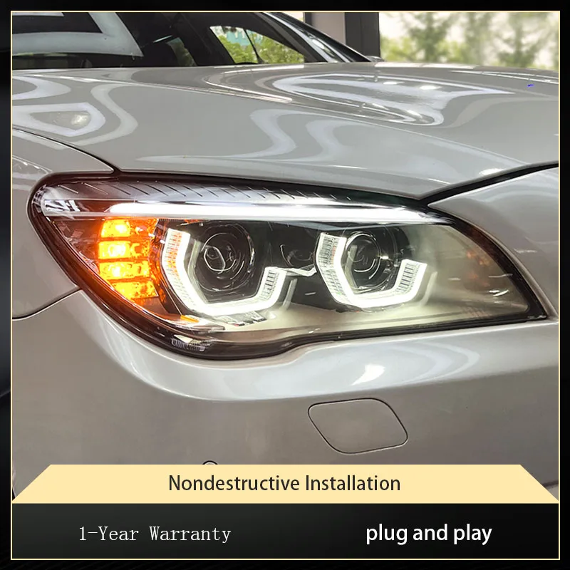 

Автомобильные фары для BMW 7 серии F02 730i 740i 750i 2009-2015, передние фары, дневные ходовые огни, дизайн Angel Eyes, светодиодные указатели поворота, аксессуары для тюнинга.