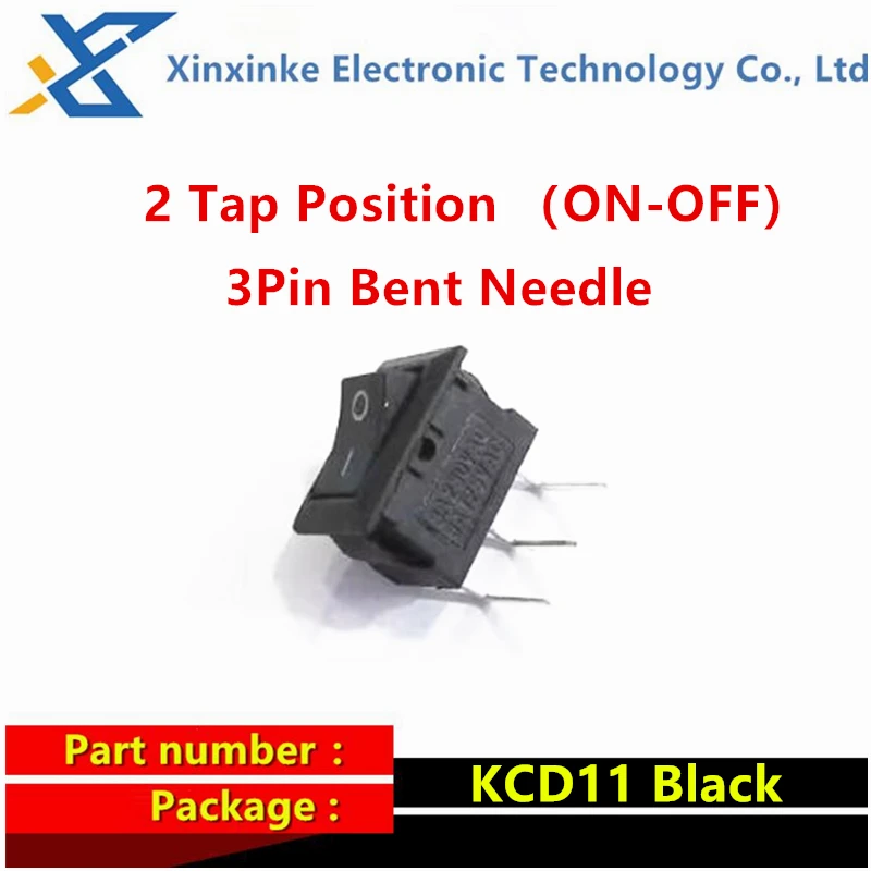 Tira de alimentación Piezas KCD11, interruptor tipo barco, 2 pines, 3 pines, 3A, 250V, aguja de flexión, 15x10mm, 2/3