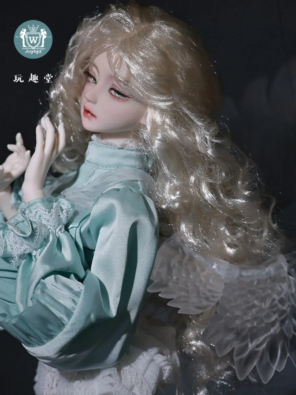 Original Genuine 4-Point Bjd Doll Ivy Turquoise European Style Shirt Transparent Wings Bd Doll Joybjd 44cm 1/4 Collection Model