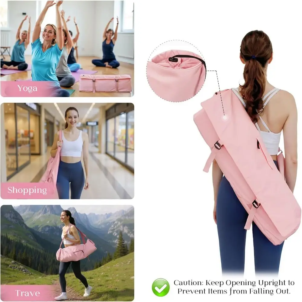 Durable Waterproof Yoga Mat Bag Adjustable Shoulder Strap Fabric Yoga Mat Holder Bag Zipper Pocket Canvas Yoga Mat Carrier
