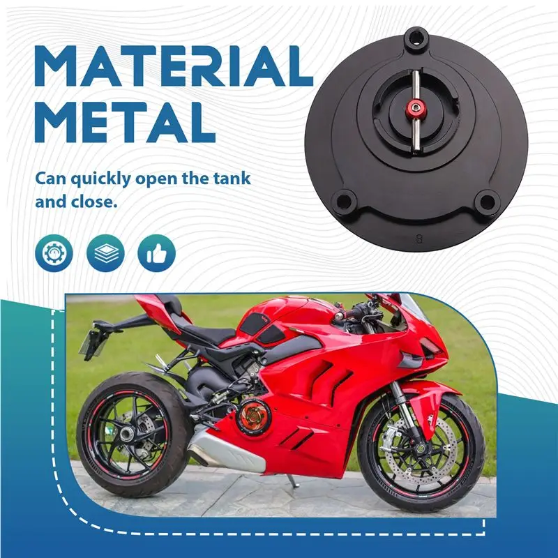 A85E-Quick Release Rotate Aluminum Oil Cap For Ducati 748/916/996/998/848/1098S/R/EVO Fuel Gas Tank Cover Racing