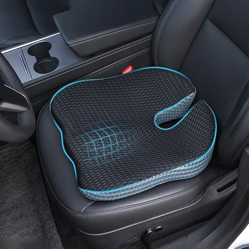 Ergonomic Wedge Car Seat Cushion with Cover for Driving,Enhanced Breathability & Support,Car Cushions for Improve Vision/Posture