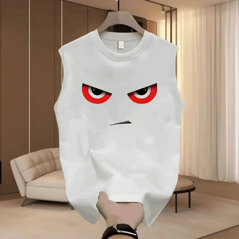 Men Loose Sleeveless Tank Top Trendy Casual Outerwear T Shirt Fashion Personality Male Stylish Cut