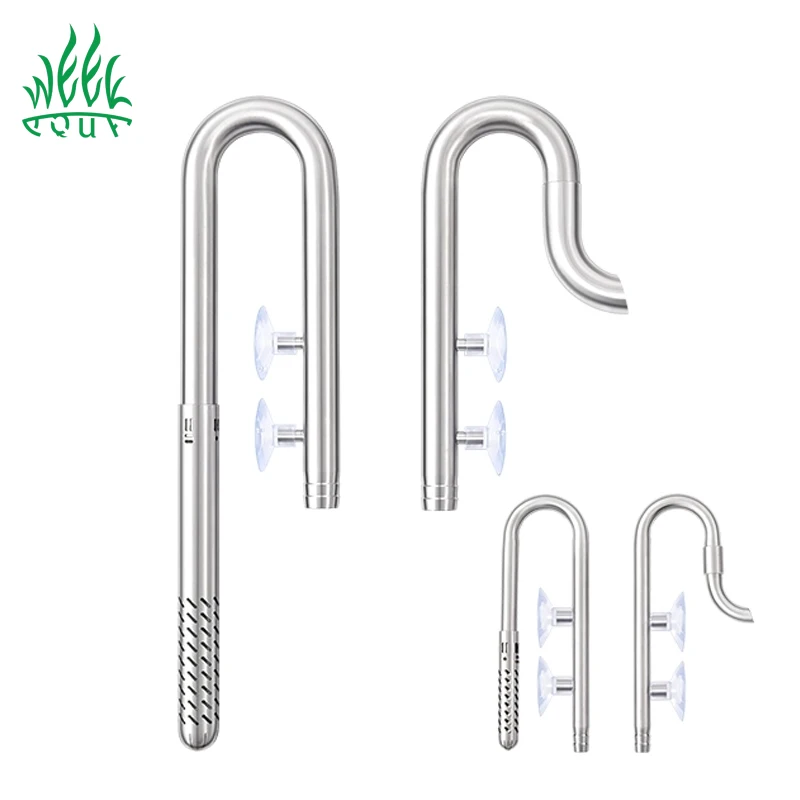 Week Aqua 304 Stainless Steel Inflow/Outflow Lily Pipe with Surface Skimmer - for Aquarium Fish Tank Filter