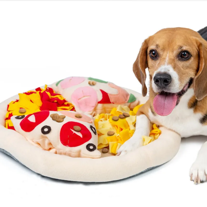 

Pet Toys Cute Pizza Sniffing Mat Puppy Toys Durable Cotton Toys Plush Toys Hidden Food Pet Toys Multifunctional Dog Toys