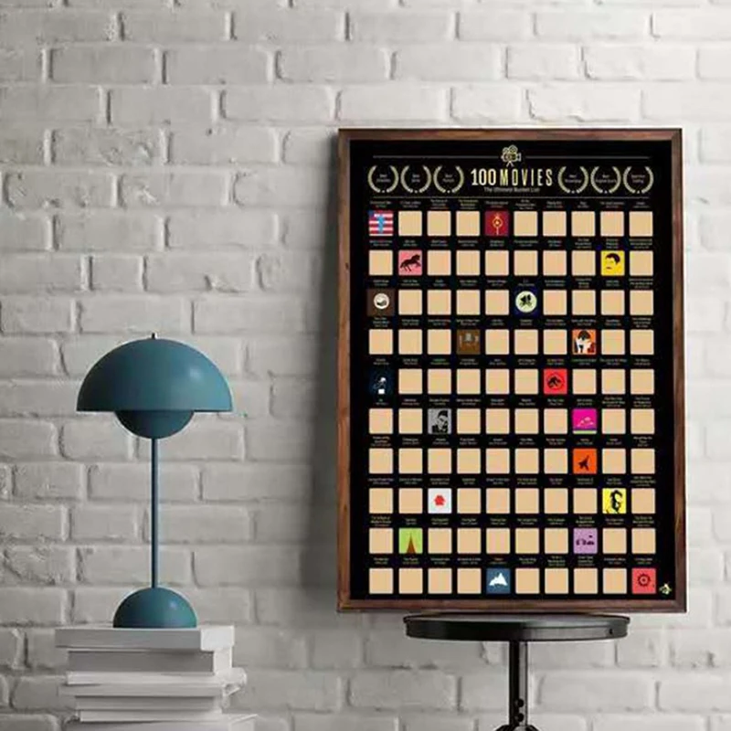 100 فيلم خدش ملصق فيلم خلفيات جدار تزيين لمحبي الأفلام